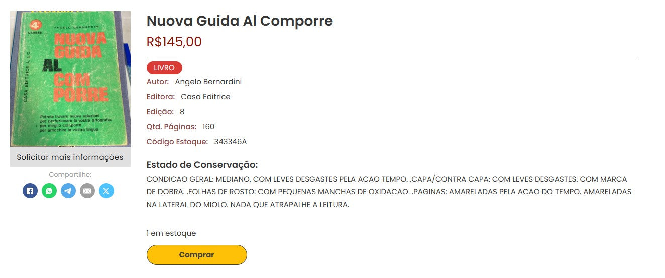 Personal Shopper | Comprar desde Brasil - LIBRO Nuova Guida Al Comporre - 1 artículo - DDP