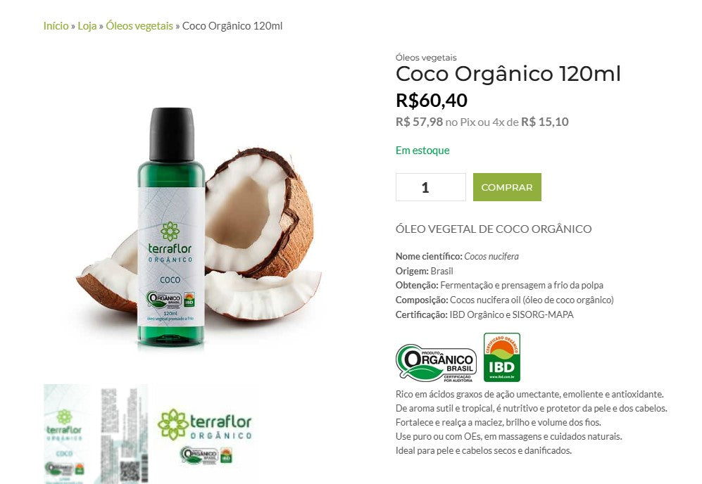 Personal Shopper | Buy from Brazil -	 Óleo de Massagem TERRA-FLOR - 13 items - DDP