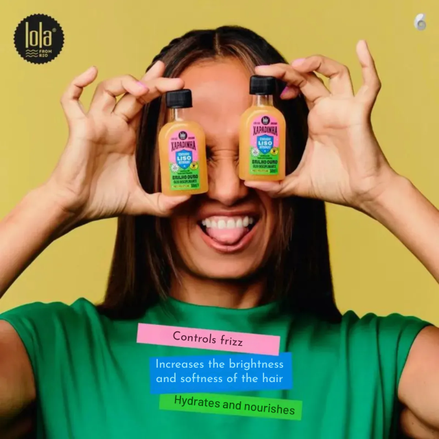 Lola From Rio Xapadinha Disciplining Hair Oil – Frizz Control, Shine & Thermal Protection – 1.69 oz (50 mL)