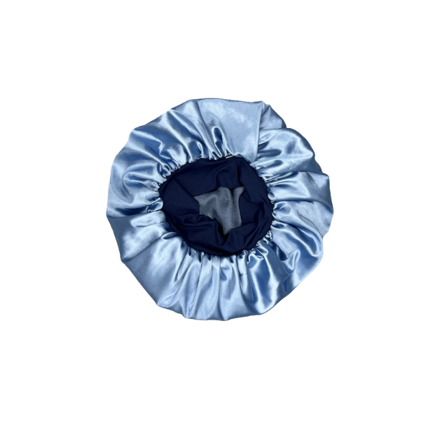 قبعة نوم ساتان مضادة للتجعد من Super Cacheada Premium ذات الجانبين مع حافة مرنة: لونان، ٤ مقاسات (صغير، متوسط، كبير، كبير جدًا)