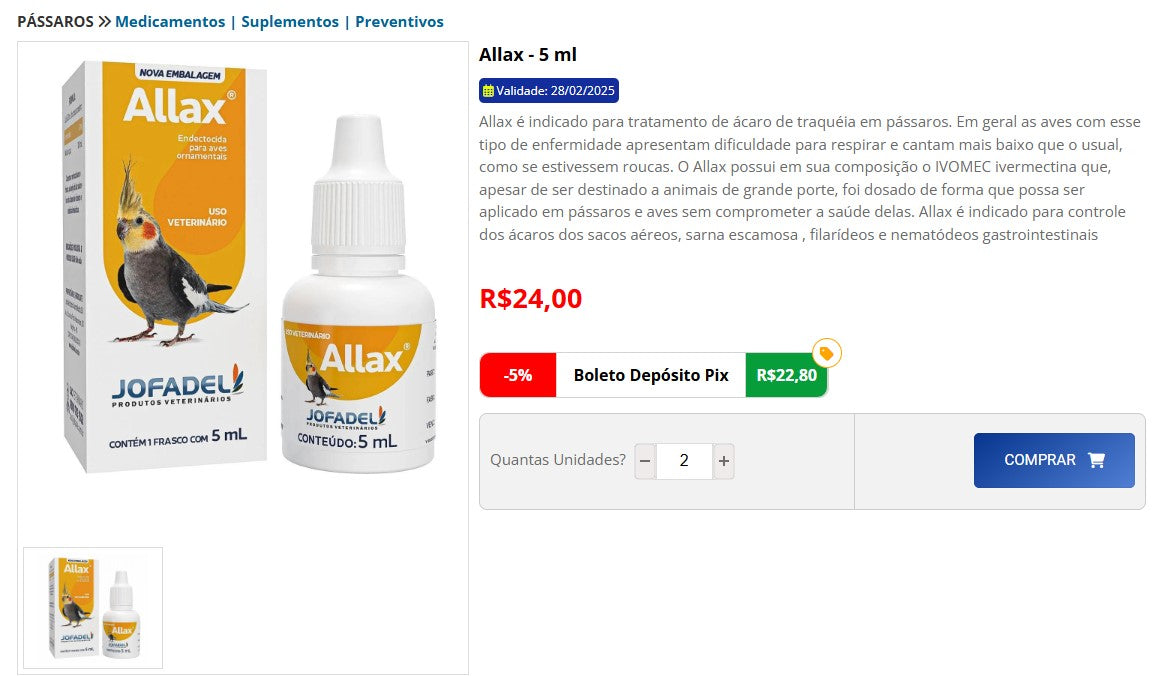 Personal Shopper | Comprar desde Brasil - Kit de productos para aves - 2 artículos - DDP