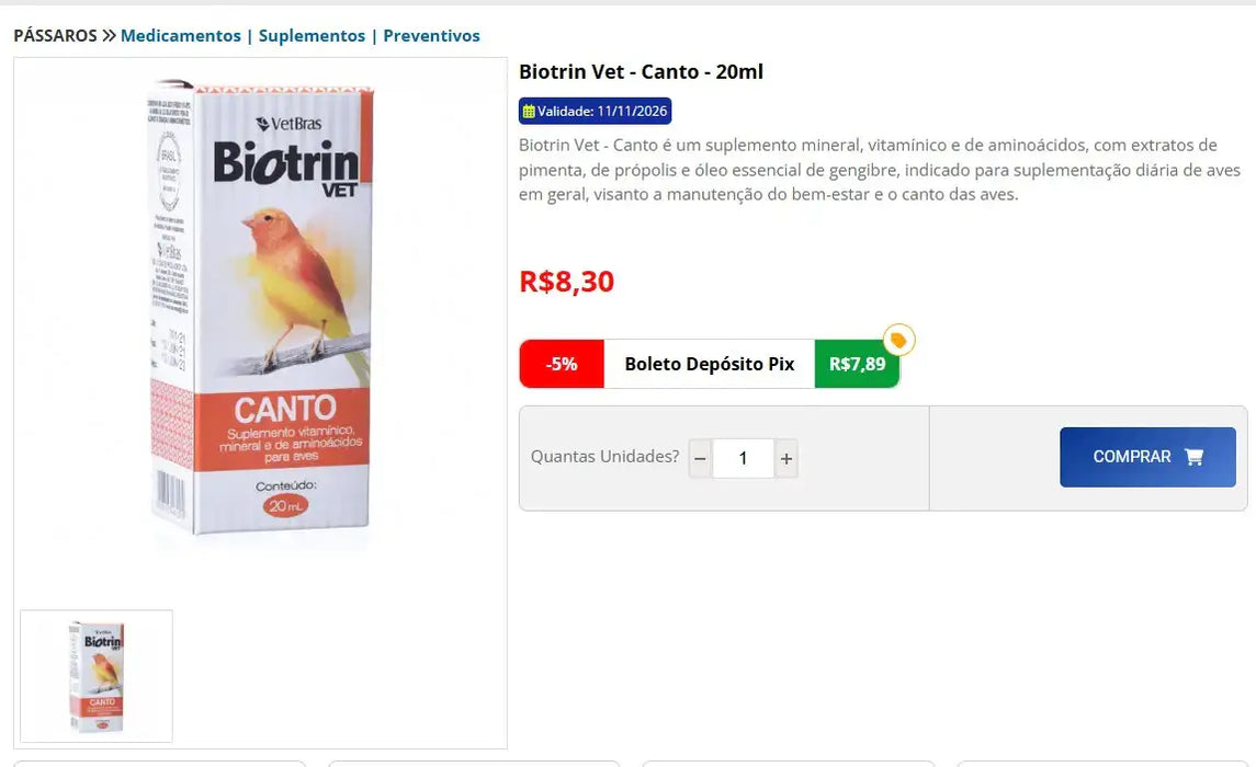 Personal Shopper | Acheter du Brésil - Bird Supliers - 8 articles - (DDP)