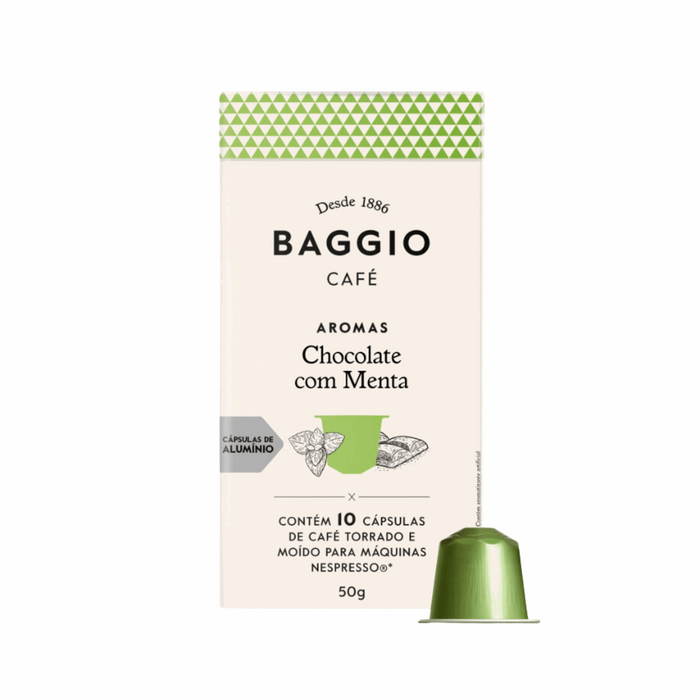 8 Packs BAGGIO Chocolate Mint Nespresso® Capsules: A Refreshing Fusion of Chocolate and Mint (8 x 10 Capsules) - Brazilian Arabica Coffee