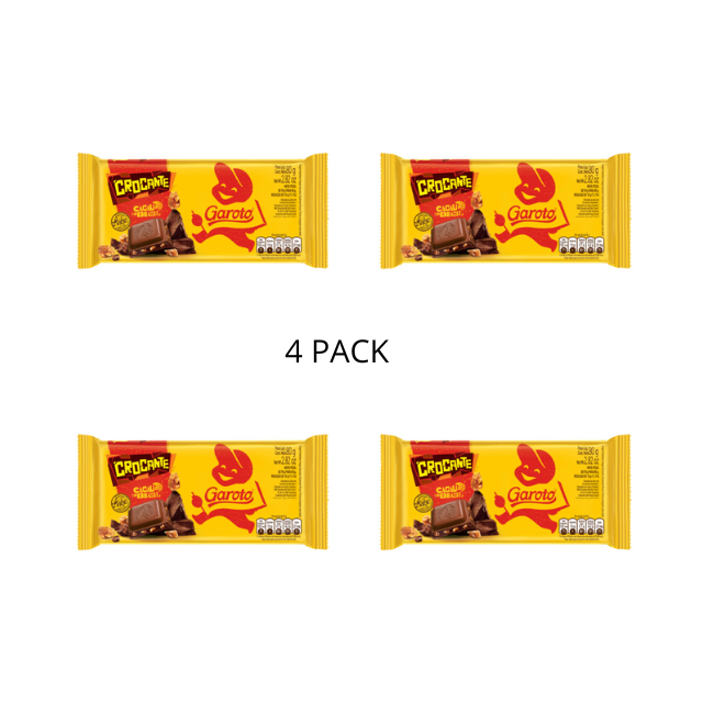 Knusprige Schokoladen-Knuspertablette 80 g (2,82 oz), BOY, 4er-Pack