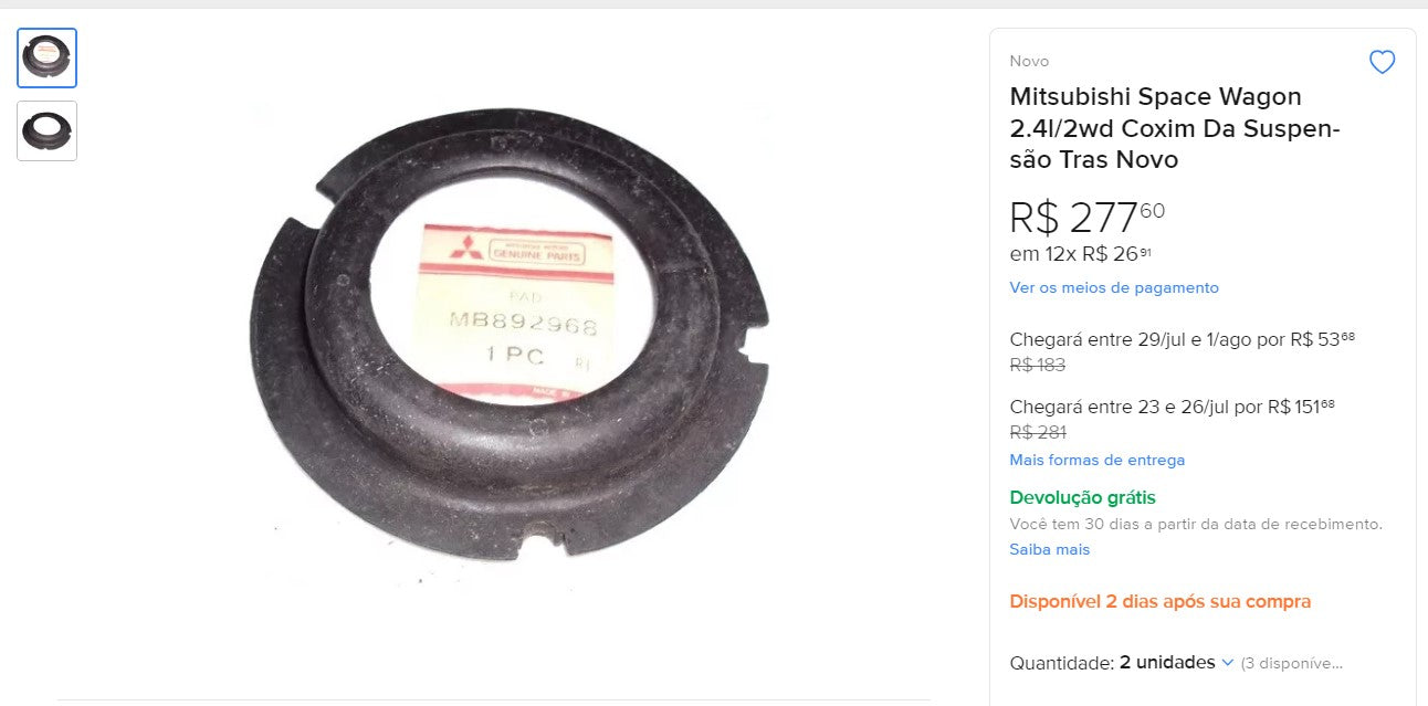 Personal Shopper | Buy from Brazil -Mitsubishi Car Parts - 4 items-  DDP