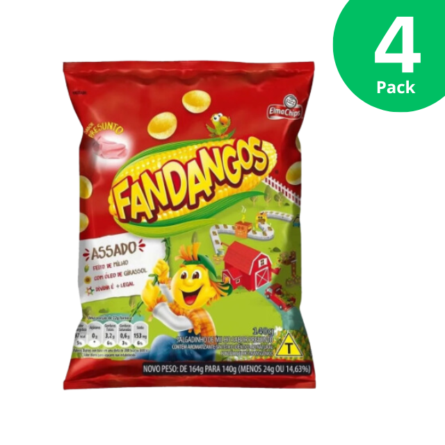 4 Packungen Elma Chips Fandangos Maissnacks mit Schinkengeschmack – 4 x 140 g (4,9 oz) Packung