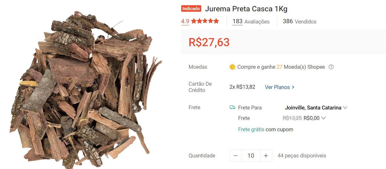 Acheteur personnel | Acheter au Brésil - Jurema Preta Casca - 10 kg (10 pièces) (DDP)