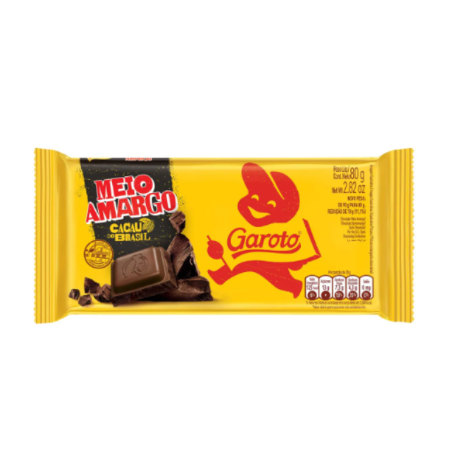 セミスイート チョコレート タブレット 80g (2.82オンス) GAROTO - 4 個パック
