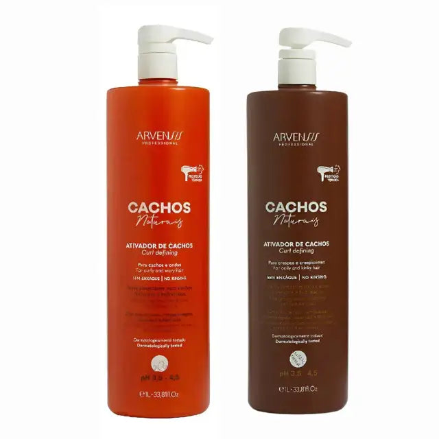 Arvensis Cachos Naturais Activador de Rizos Profesional de Tamaño Salón - Ondulado y Rizado + Encaracolado y Rizado (1 Litro Cada Uno). Oferta Individual
