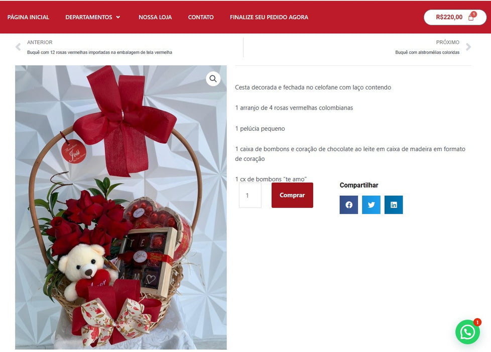 Personal Shopper | Buy from Brazil - Flowers and pendant - 2 items (GIFT BRAZIL)