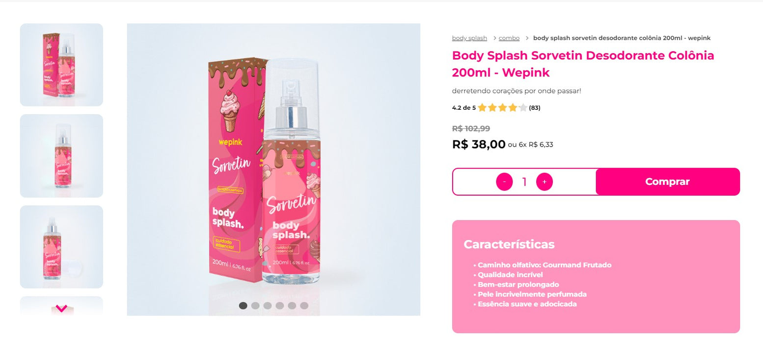 Personal Shopper | Buy from Brazil - Wepink Perfumes - 5  items - DDP