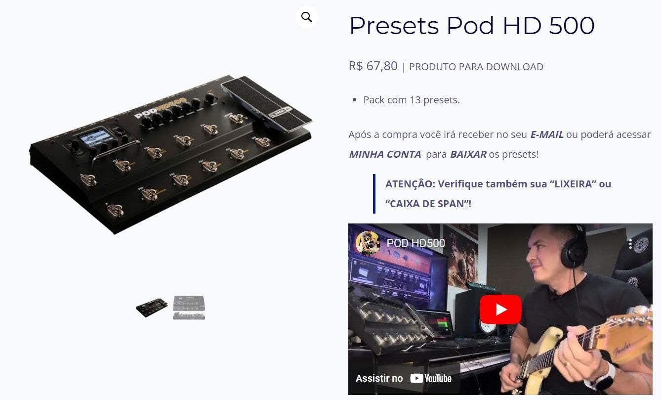 Personal Shopper | Buy from Brazil - Presets Pod HD 500 - 1 item digital