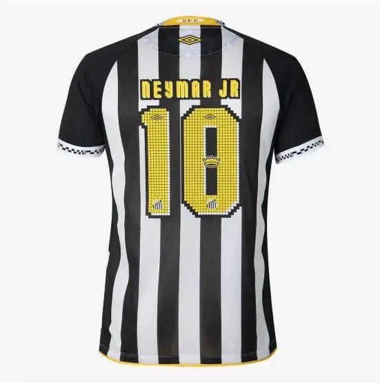 Personal Shopper | Kaufen aus Brasilien - Camisa Santos II 25/26 Neymar N° 10 Spieler Umbro Herren - Schwarz+Weiß - 1 Einheit (DDP)