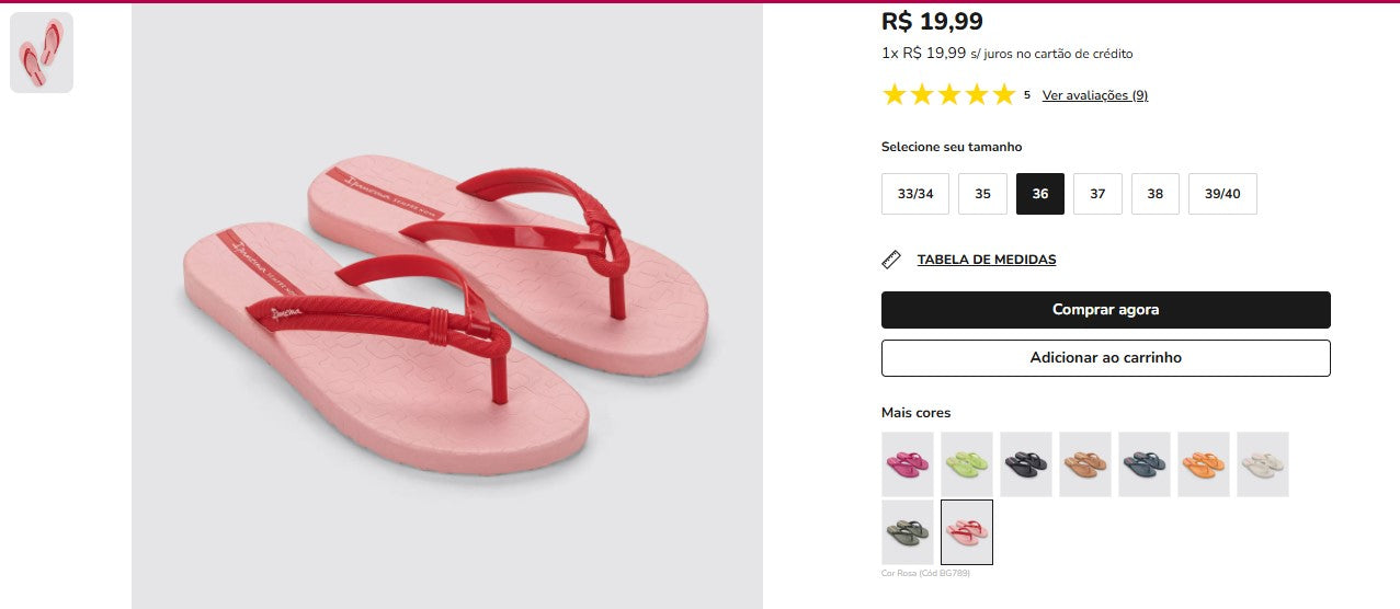 Personal Shopper | Buy from Brazil -Grendene sandals - 8 items -  DDP