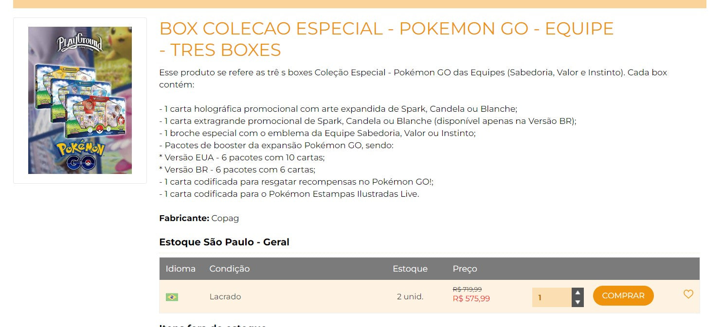 个人客户 | 从巴西购买 - BOX CARDS POKÉMON - 11 件 - DDP