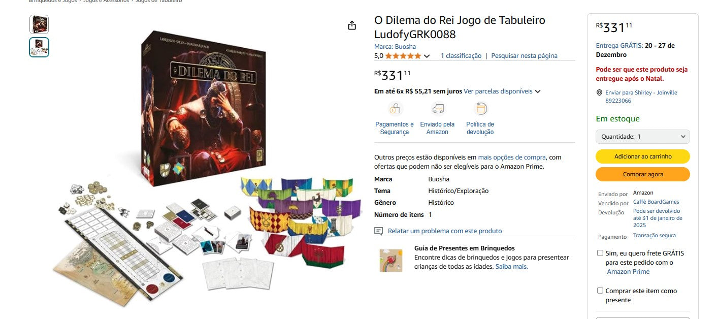 Personal Shopper | Buy from Brazil -	O Dilema do Rei Jogo de Tabuleiro LudofyGRK0088 - 1  items  - DDP