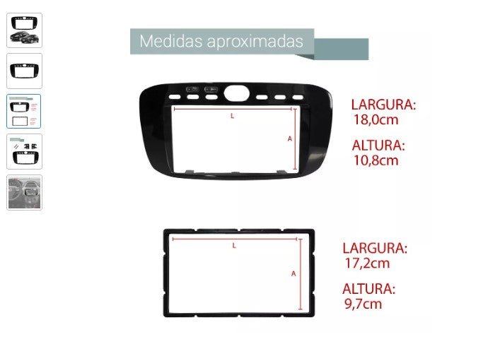 Personal Shopper | Buy from Brazil -	Moldura Central Painel 2 Din Fiat Punto Linea Multimídia Dvd- 1 item -  DDP