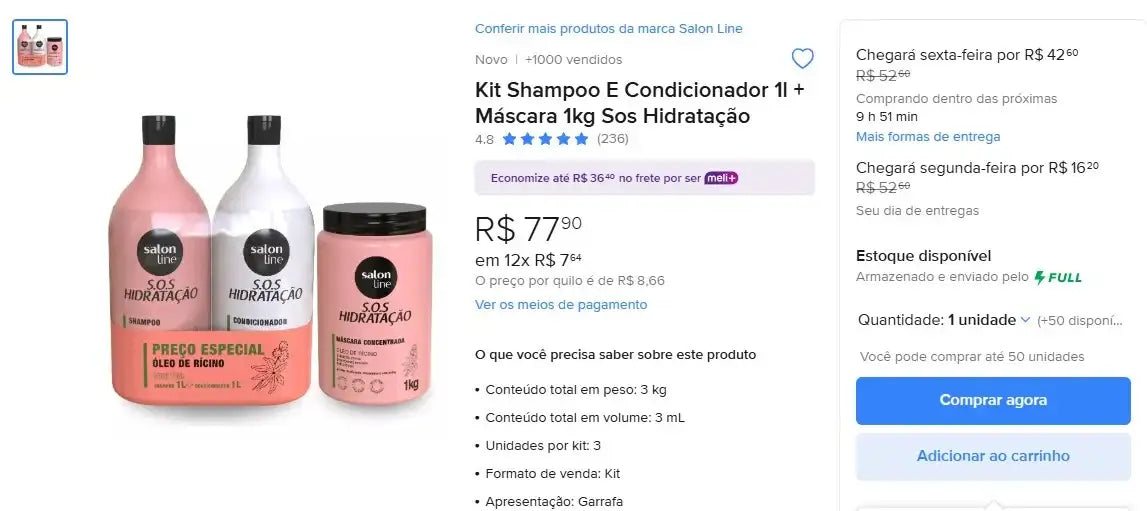 Personal Shopper | Buy from Brazil -Hair Care Shampoos- 11 units  (DDP)