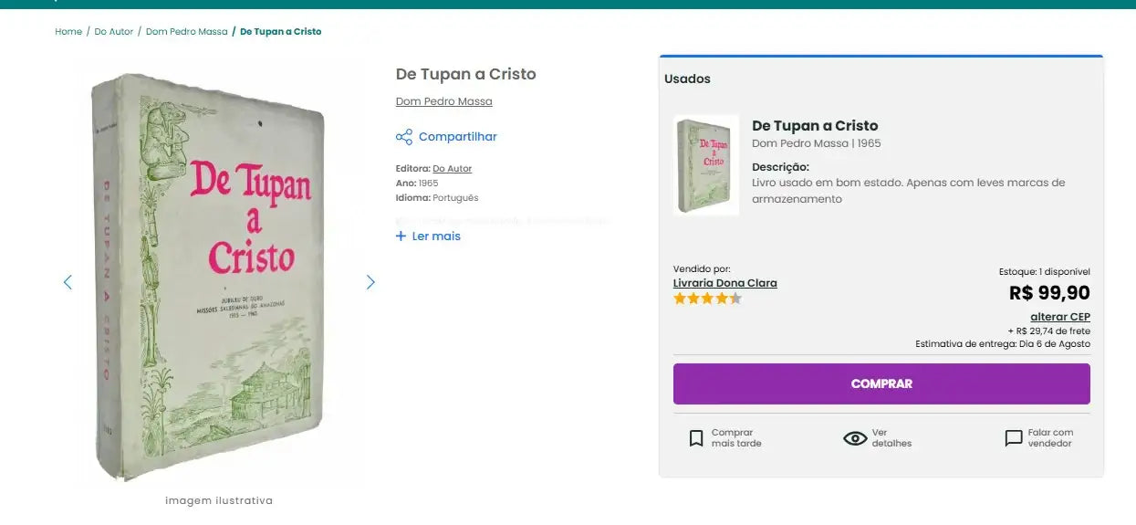 Personal Shopper | Buy from Brazil  -Book De Tupan a Cristo - 1 unit (DDP)