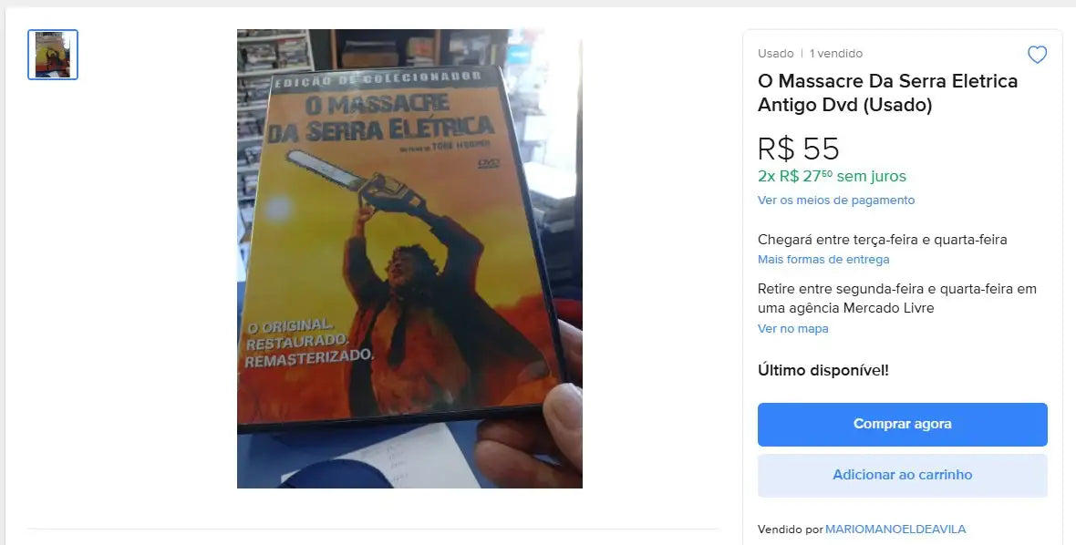 Personal Shopper | Buy from Brazil  - DVD´s Massacre da Serra eletrica 7 units -(DDP)