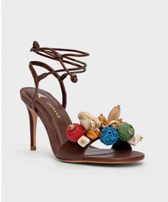 Personal Shopper | Buy from Brazil - Sandália Artistic Lace Up Salto Fino Couro Marrom Brunette - 1 pairs - (DDP)