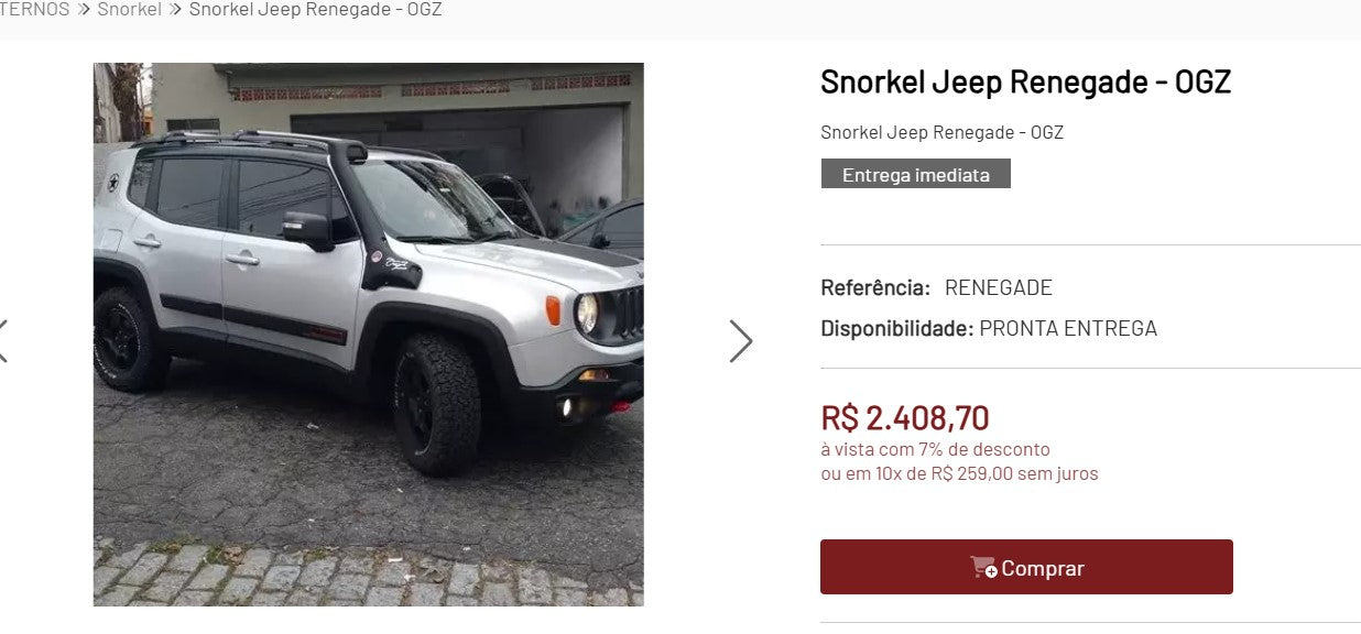 Personal Shopper | Buy from Brazil -Snorkel Jeep Renegade - OGZ (DDP)