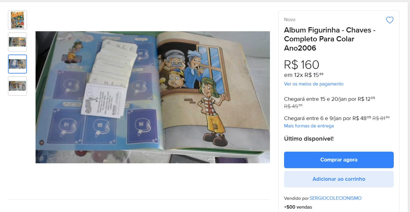 Personal Shopper | Buy from Brazil - Album Figurinha - Chaves - Completo Para Colar Ano2006 - 1 item - DDP