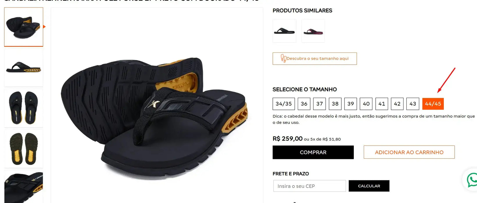 Personal Shopper | Acheter du Brésil - Sandália kenner rakka full force l7 preto com dourado 44/45 -(DDP)