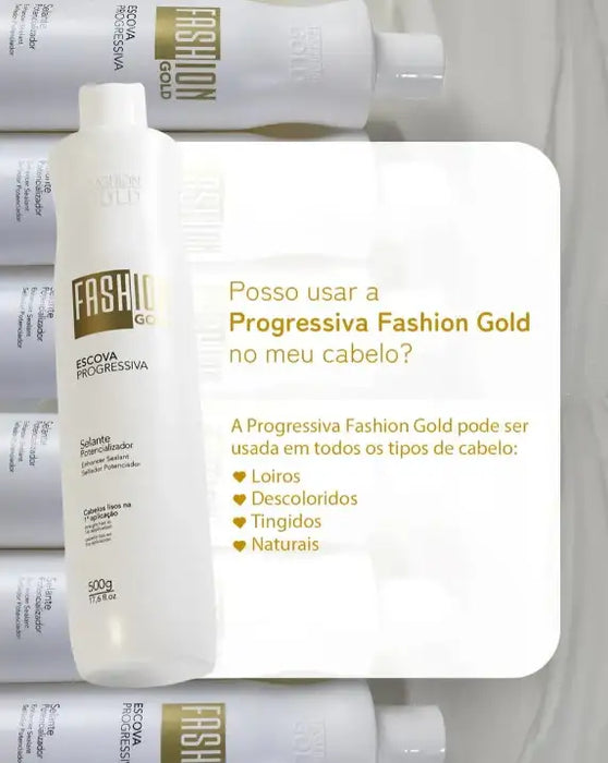Personal Shopper | Acquista dal Brasile - Escova Progressiva Fashion Gold + Progressiva Prohall Selagem Capilar Select On Selante - 500ml - 2 unità (DDP)