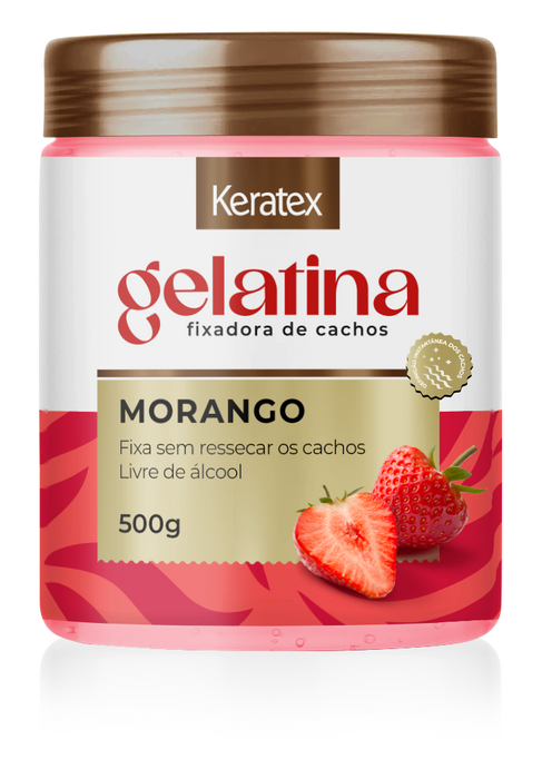 Keratex Strawberry Curl Fixing Gelatin 500g (17.64 oz) – Buy now at MKPBR.COM – Worldwide Shipping