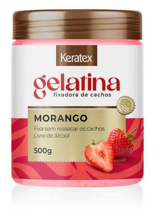 Keratex Strawberry Curl Fixing Gelatin 500g (17.64 oz) – Buy now at MKPBR.COM – Worldwide Shipping