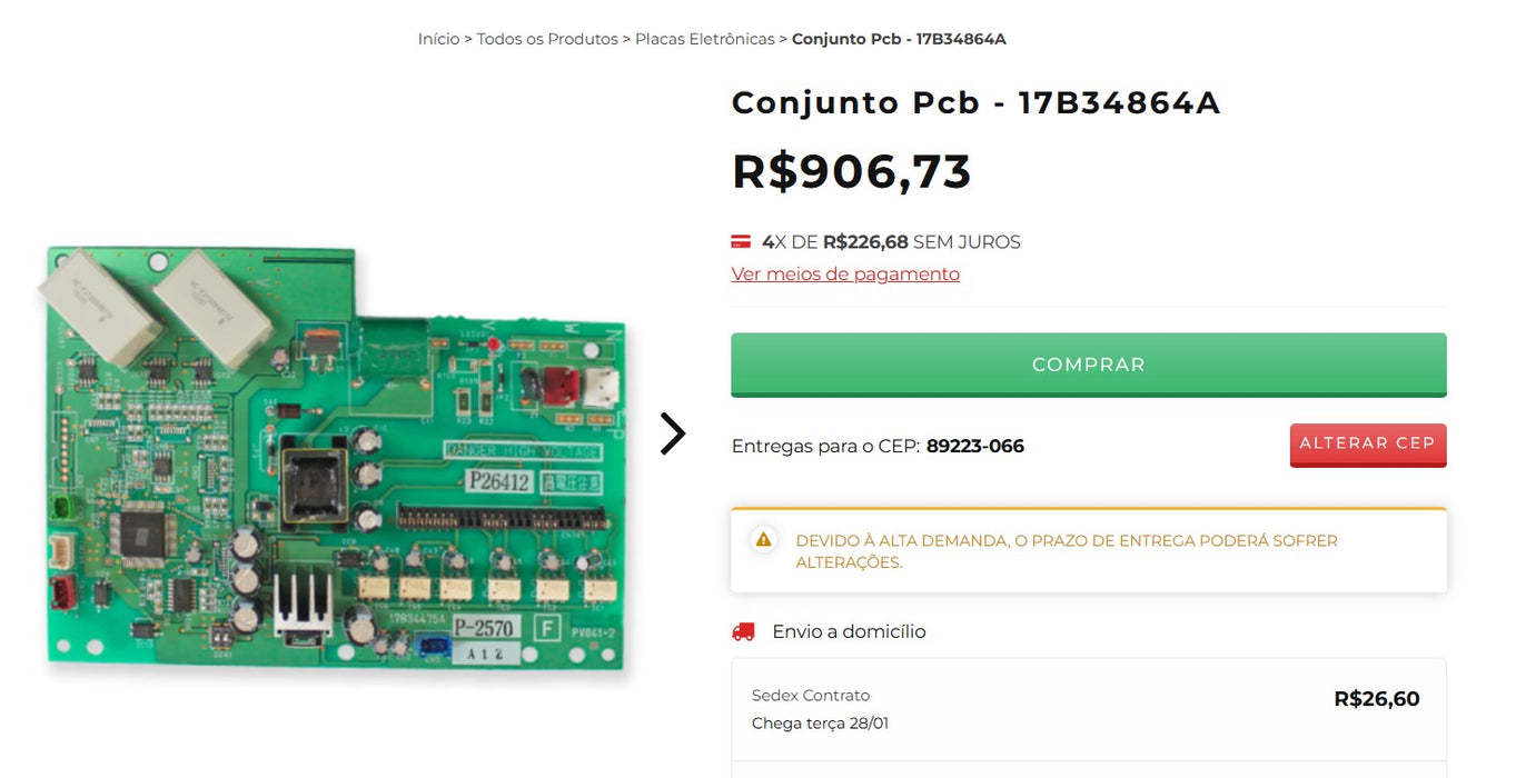 Personal Shopper | Buy from Brazil -  Placa Eletrônica Condensadora Hitachi 17B34864A - 3 items-  DDP