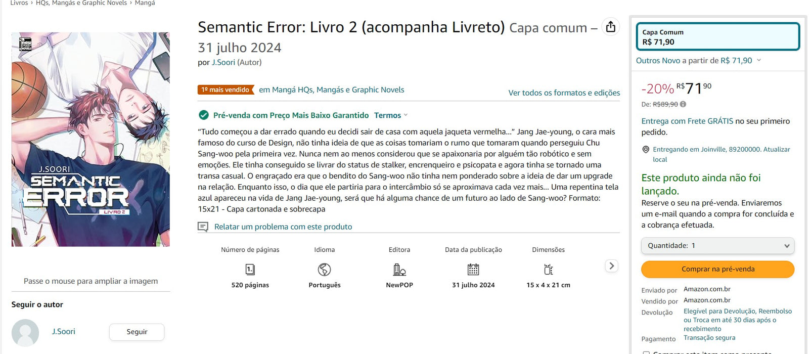 Personal Shopper | Buy from Brazil -Semantic Error: Livro 2 (acompanha Livreto)- 2 items-  DDP