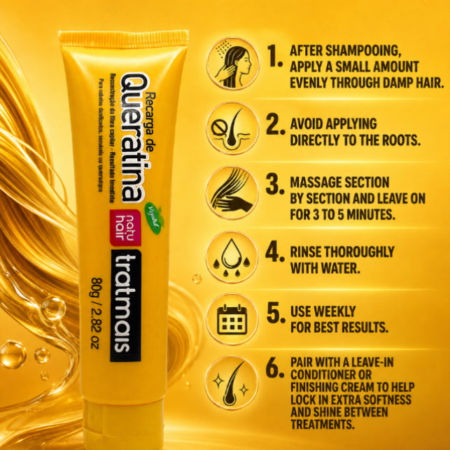 شحن الكيراتين TratMais من NatuHair – 80 جم