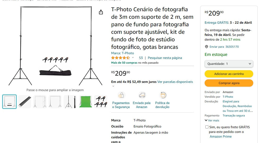个人客户 | 从巴西购买 - 摄影工作室用品 - 3 件（GIFT BRAZIL）