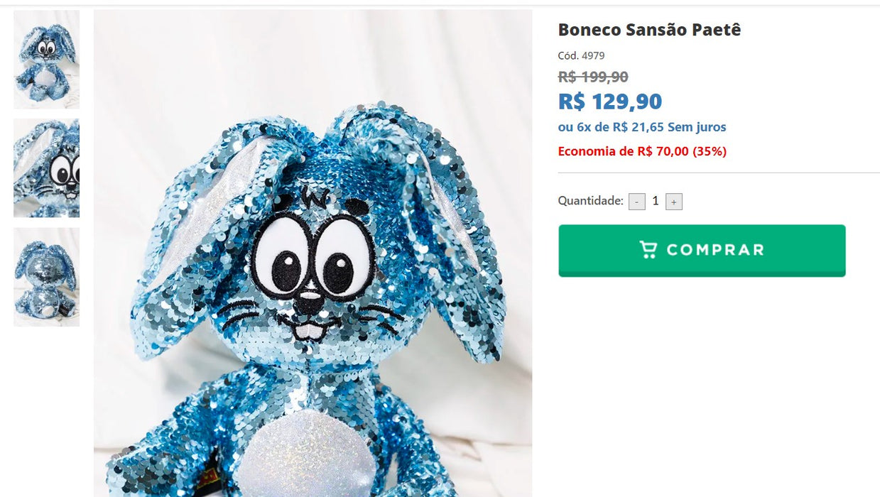 Personal Shopper | Buy from Brazil - Boneco Sansão Paetê - 1 item-  DDP