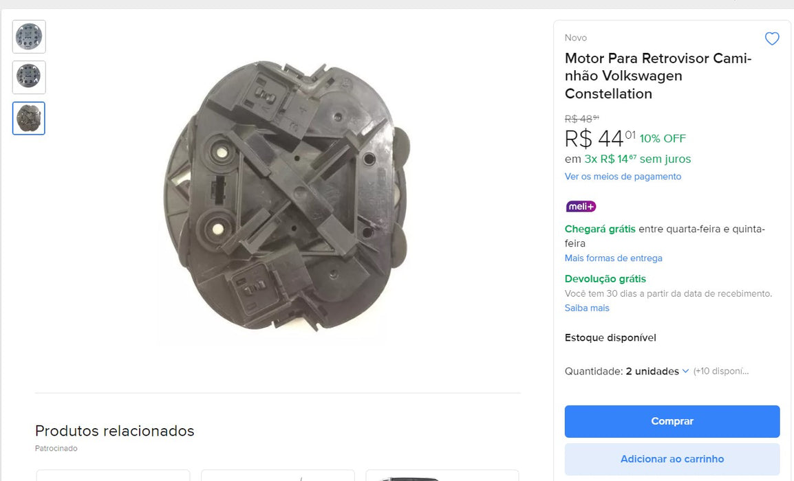 Personal Shopper | Buy from Brazil - Motor Para Retrovisor Caminhão Volkswagen Constellation - 2 items-  DDP