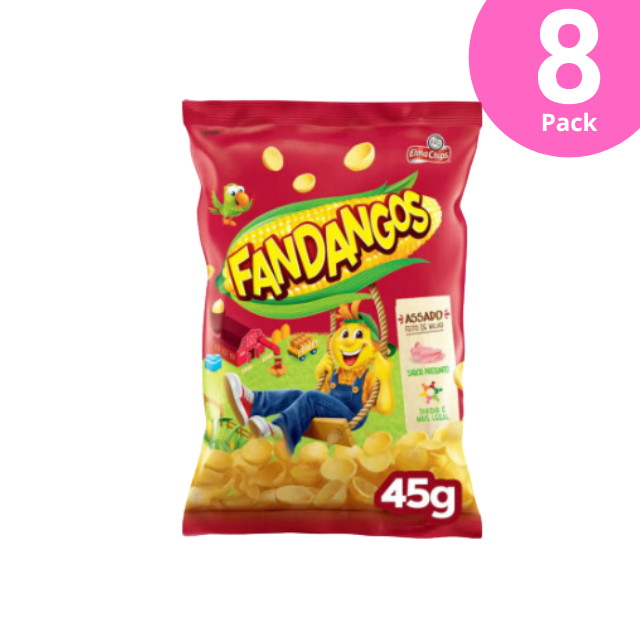 8 confezioni di snack di mais al sapore di prosciutto Elma Chips Fandangos - Confezione da 8 x 45 g (1,6 once)