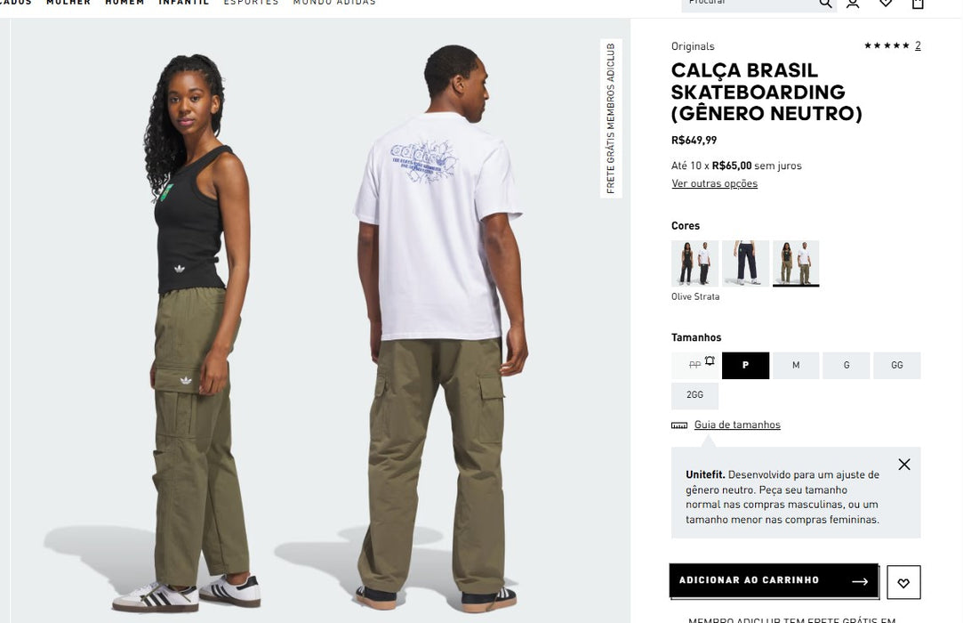 Comprador personal | Comprar desde Brasil -Calça Brasil Skateboarding- 2 artículos - DDP