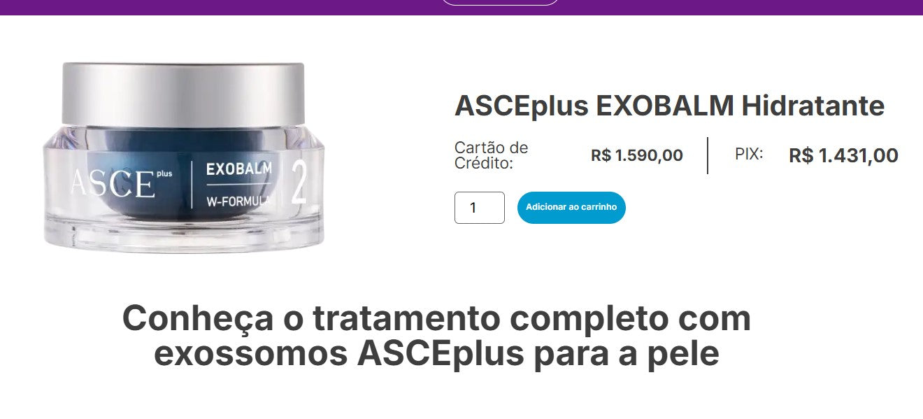 Personal Shopper | Kaufen aus Brasilien - ASCEplus EXOBALM Feuchtigkeitscreme - 1 Artikel (DDP)