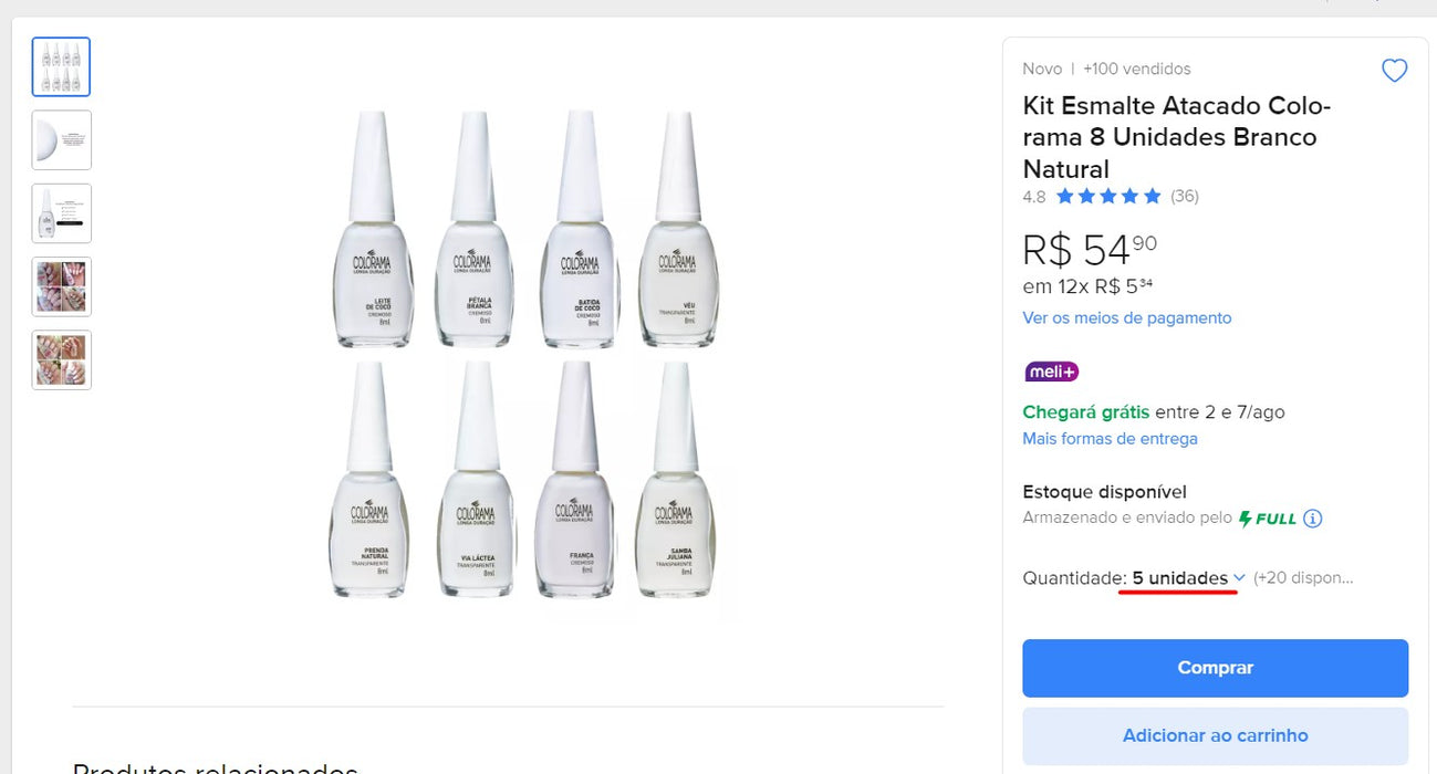 Osobisty Klient | Kup w Brazylii - Zestawy do manicure - 9 zestawów - DDP