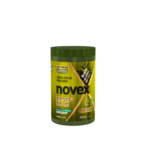 Novex Olive Oil & Rosemary Hair Mask for Shine & Hydration, 14.1 oz (400 g) – front view – Buy now at MKPBR.COM – Worldwide Shipping
