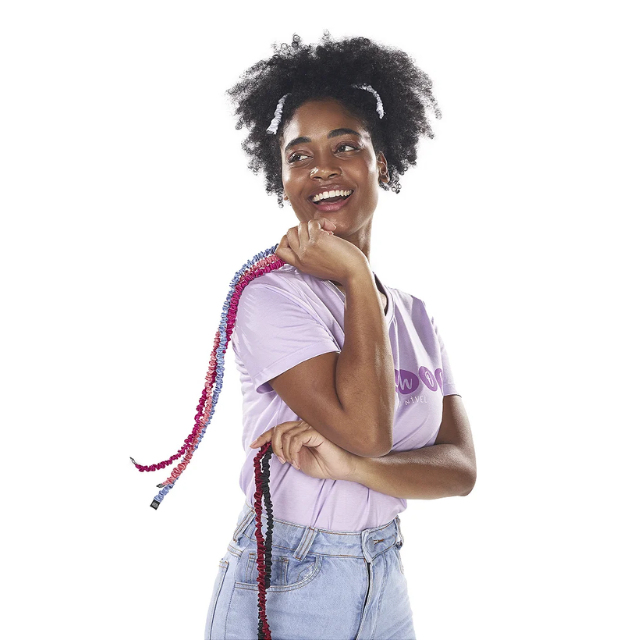 Super Cacheada Premium Satin Afro Puff Hair Tie Kit (5-Pack): 5 Random Colors For Frizz-Reducing, Breakage-Reducing, Curl-Friendly Comfort