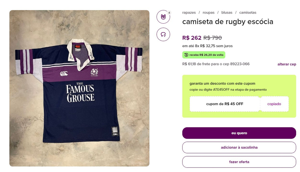 Personal Shopper | Compra desde Brasil -Camisetas de Rugby -2 piezas- DDP