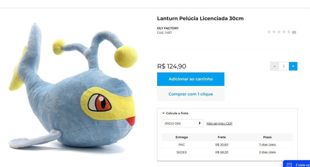 Personal Shopper | Acheter depuis le Brésil - Peluche Pokémon - 2 unités (DDP)