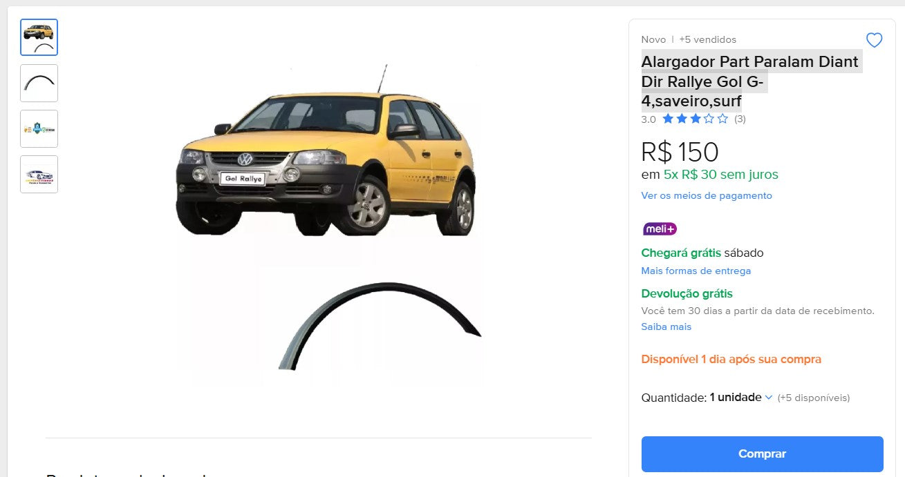 Comprador personal | Comprar desde Brasil -Repuestos de Autos- 1 artículo- DDP