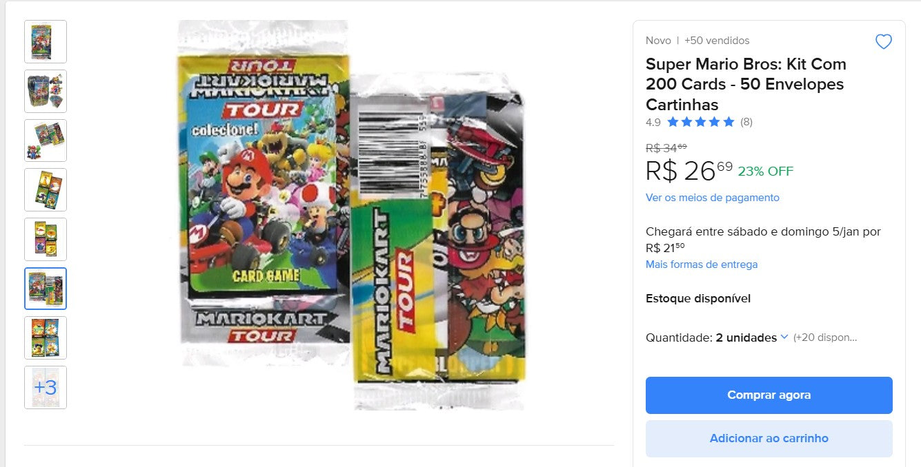 Personal Shopper | Buy from Brazil -Kit Cards Mario Kart (DDP)