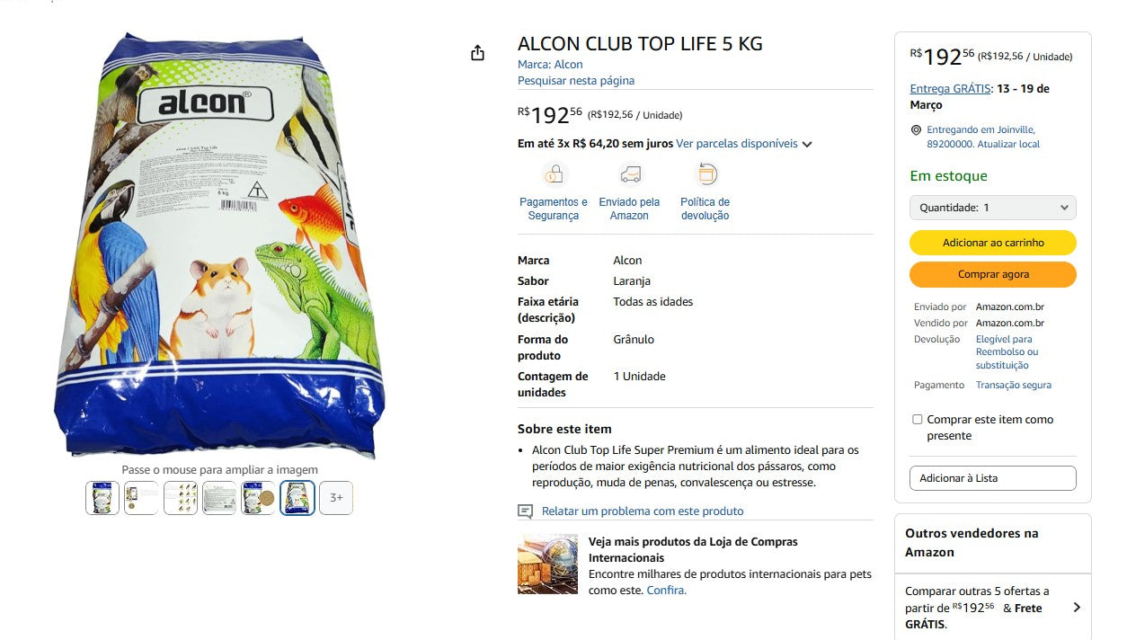 Personal Shopper | Buy from Brazil -  ALCON CLUB CURIÓ saco 5 Kg - 5 items (DDP)