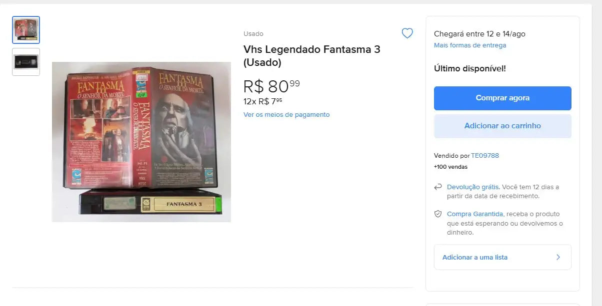 Personal Shopper | Kaufen aus Brasilien - VHS FANTASMA - 5 Einheit (DDP)