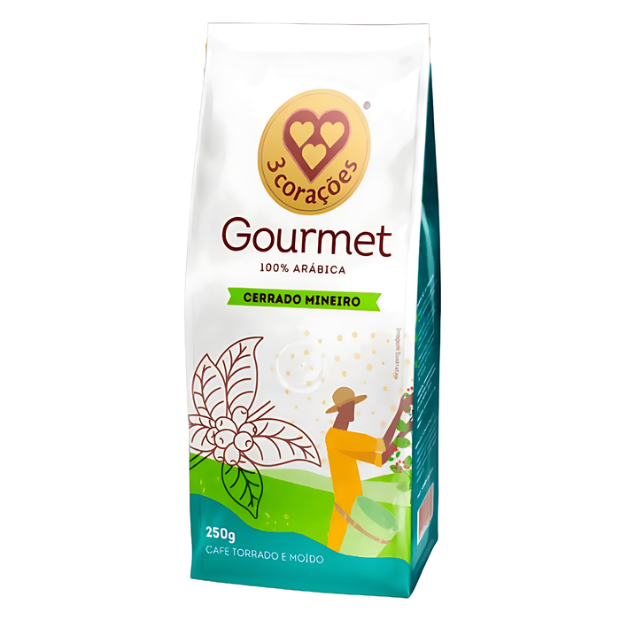 3 CORAÇÕES - Gourmet - CERRADO MINEIRO - 250g - Brazilian Coffee MKPBR - Brazilian Brands Worldwide